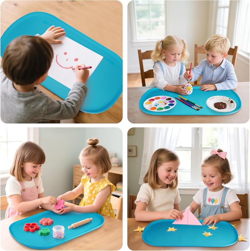 idooss Silicone Art Mats for Kids 24” x 16”, Silicone Craft Mats with Raised Edges, Paint Mats for DIY, Paint, Crafts, Clay, Jewelry-Making (Purple) - Image 2